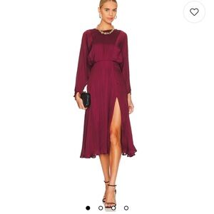 Astr Burgundy Long Sleeve Dress